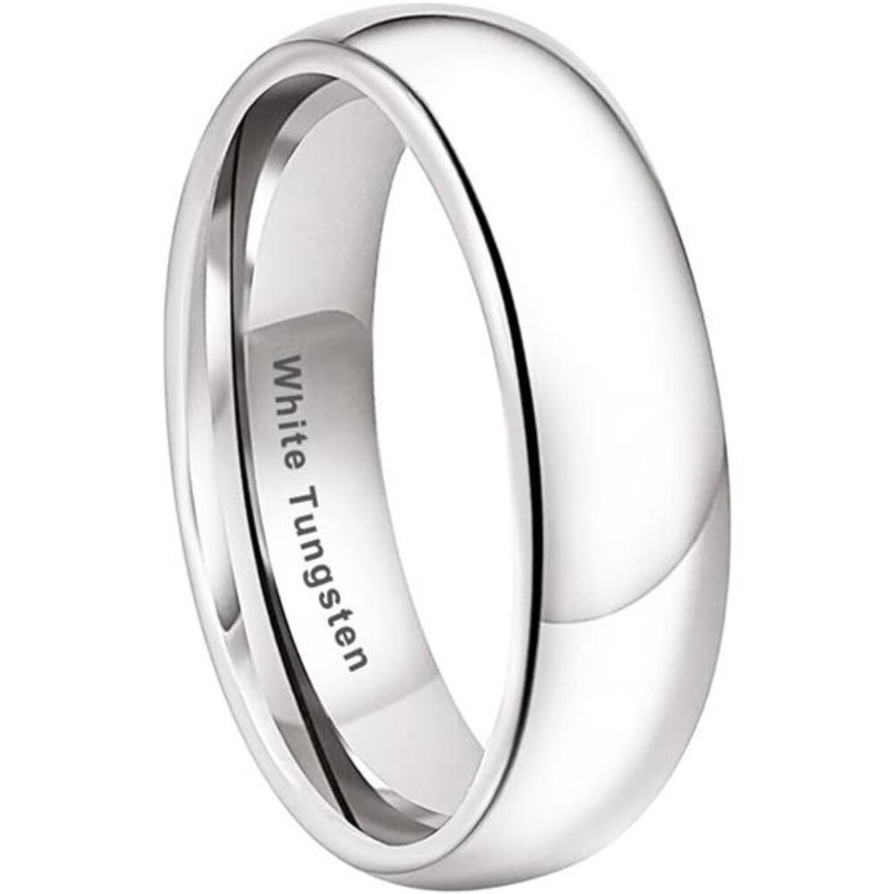 2mm 3mm 4mm 5mm 6mm 7mm 8mm 10mm White Tungsten Rings for Men Women Engagement
